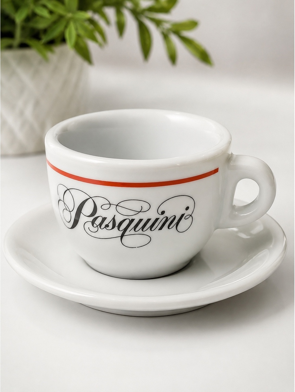 Vintage Pasquini Espresso Demitasse Cup & Saucer Puccini Bernini Rare